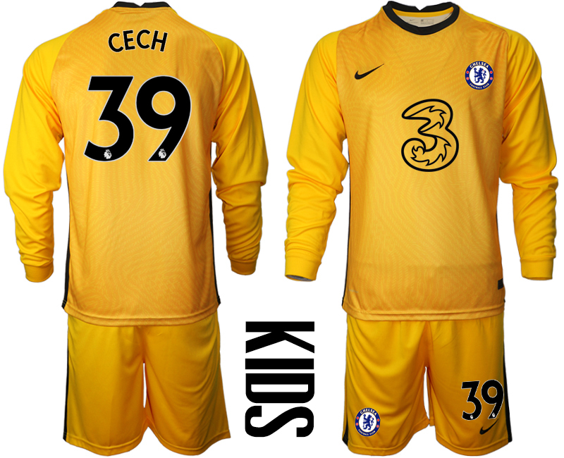2021 Chelsea yellow goalkeeper Youth long sleeve #39 soccer jerseys